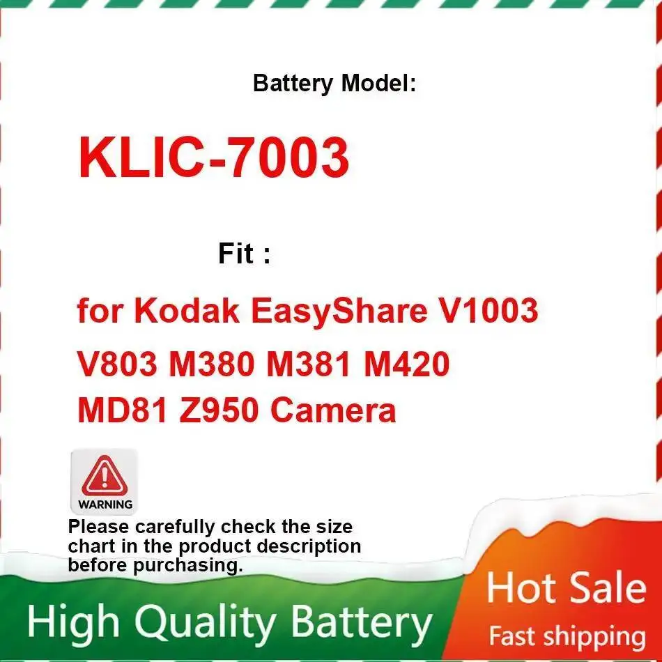Стабильный источник питания 1200 мАч Klic-7003 для Kodak Easyshare V1003 V803 M380 M381 M420 MD81 Z950, аккумулятор для камеры