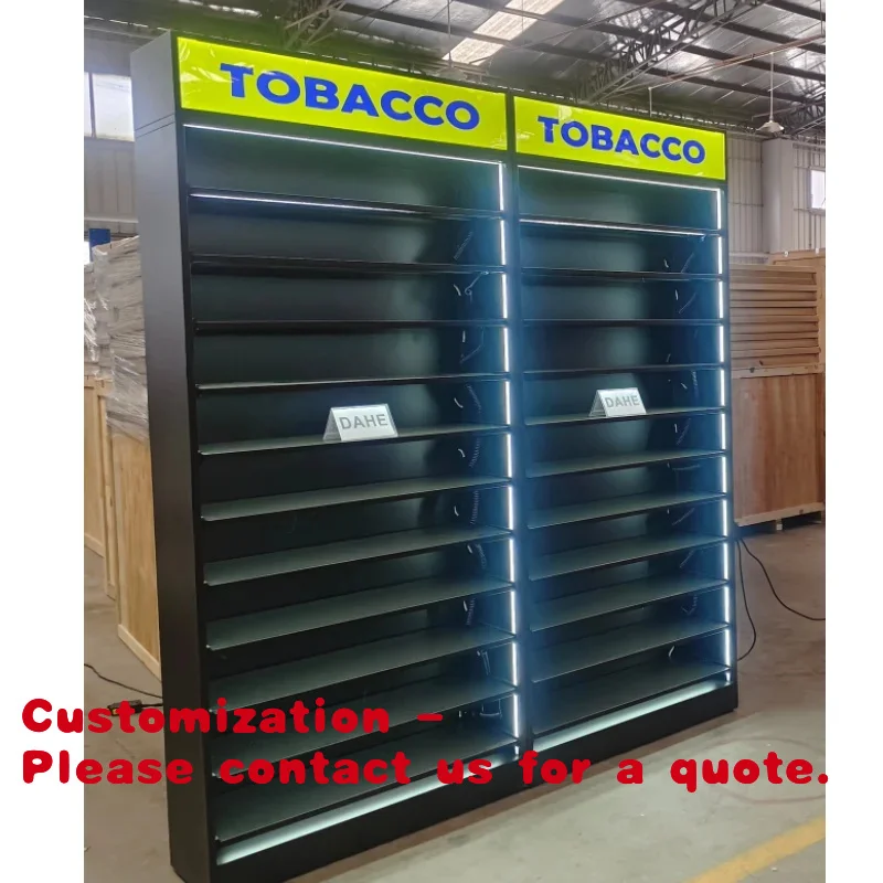 custom.Floor Standing Metal Supermarket Shelve Tobacco Shop Stand Display Rack