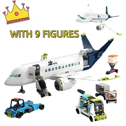 City Series Passenger Airplane Model Building Blocks 60367 Set Creative Assembly Bricks Decor Toys For Kids Gifts