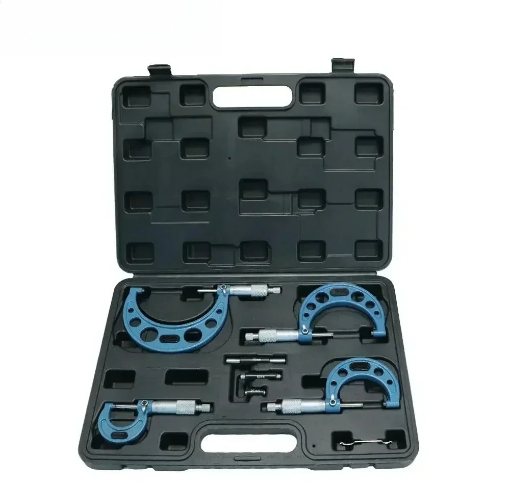 Precision Outside Micrometer 0.01mm Graduation 0-100mm Range Metal Micrometer Gauge Engineering Measuring Tools