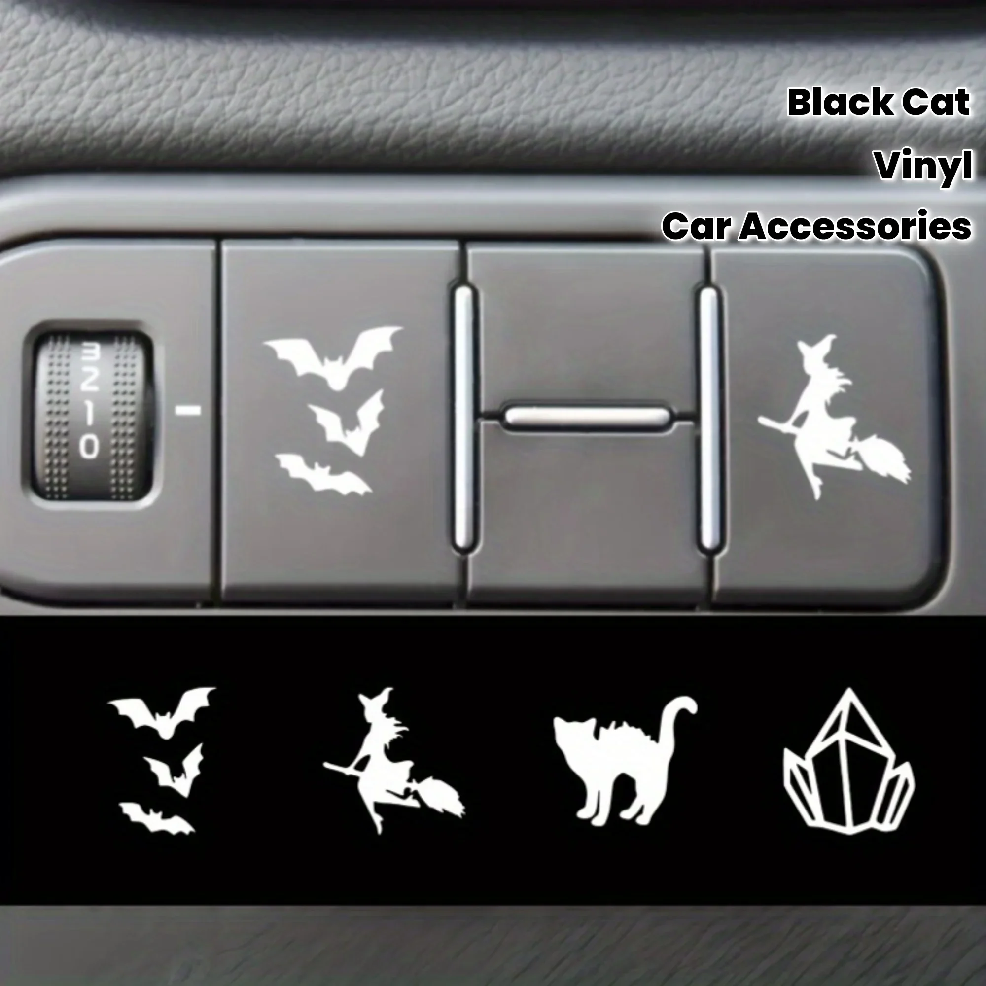 

4 шт./компл. набор наклеек «Ведьма и летучая мышь», виниловые наклейки для ноутбуков, автомобилей, декора — жуткий аксессуар для Хэллоуина и оккультуры