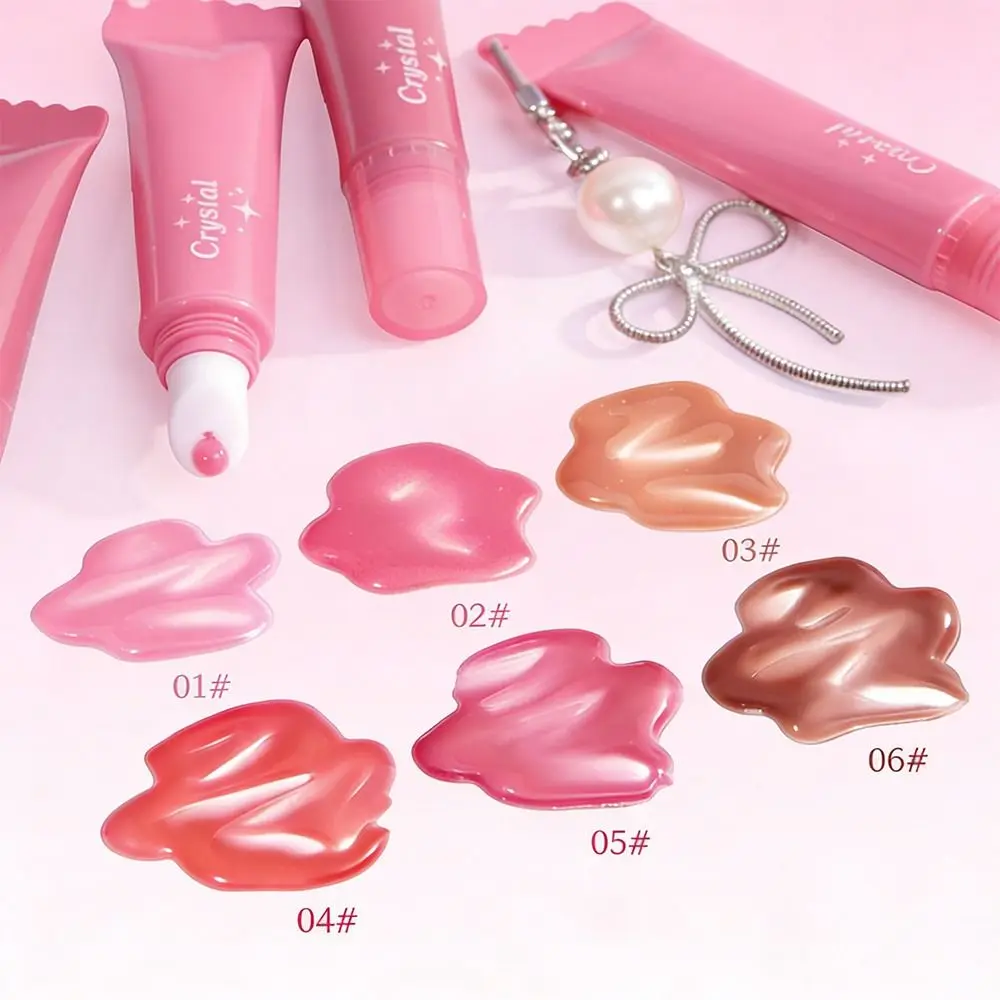 New Hydrating Mirror Lip Gloss Moisturizing Shiny Hydrating Gloss Lip with Bow Keychain Lip Makeup Beauty Cosmetics