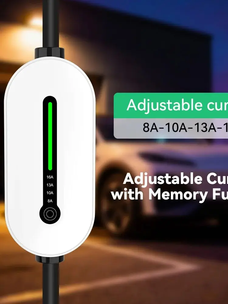 IPENGEN 3,5KW Typ 2 EV-Ladegerät Tragbar 16A Einphasig 5M Kabel IEC 62196-2 Schuko-Stecker EVSE-Ladestation IP65 Wasserdicht