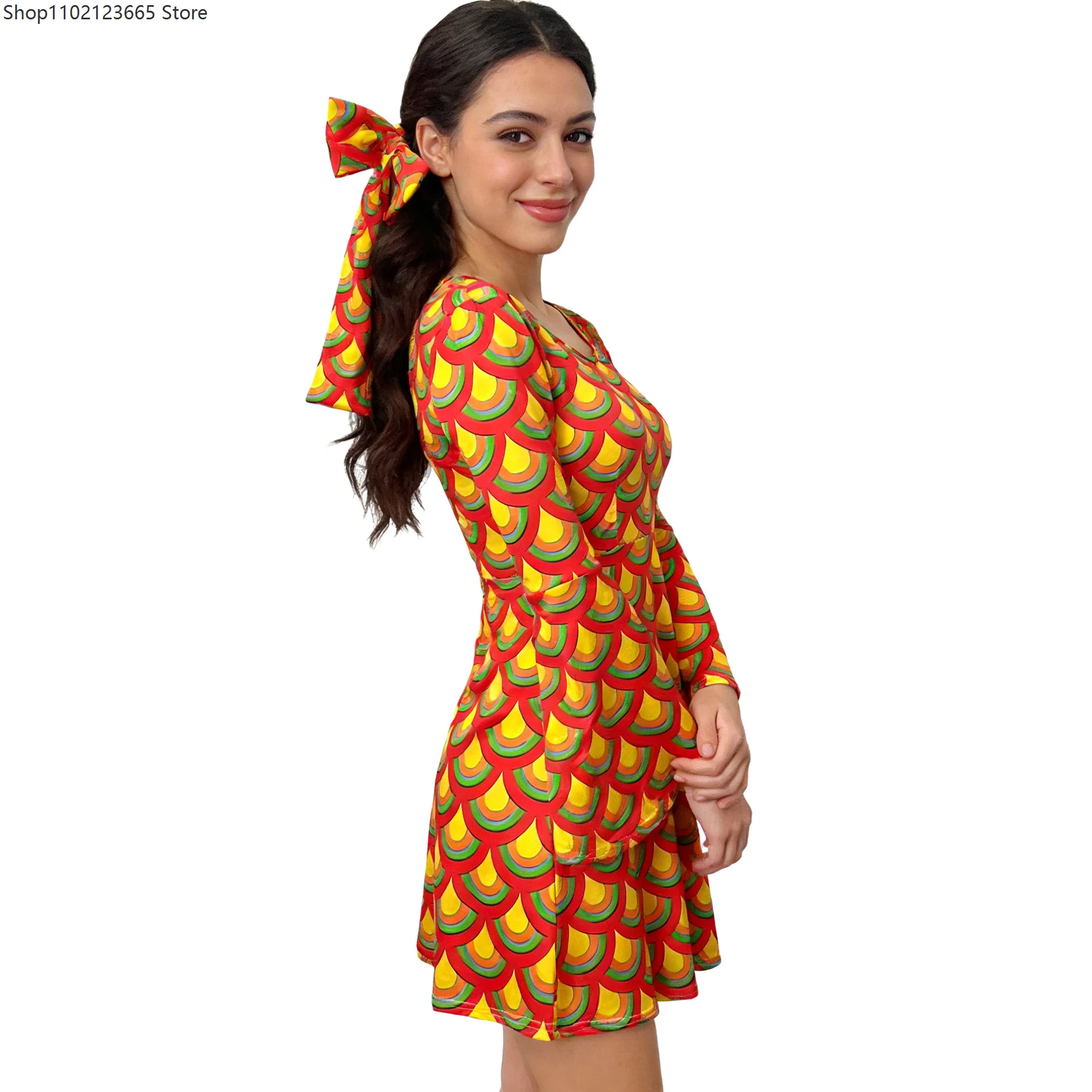 New Women's 70s Retro Hippie Bohemian Style Adult Hip-hop Disco Dress For Halloween Dance Parties And Cosplay Costumes 2026 view 2