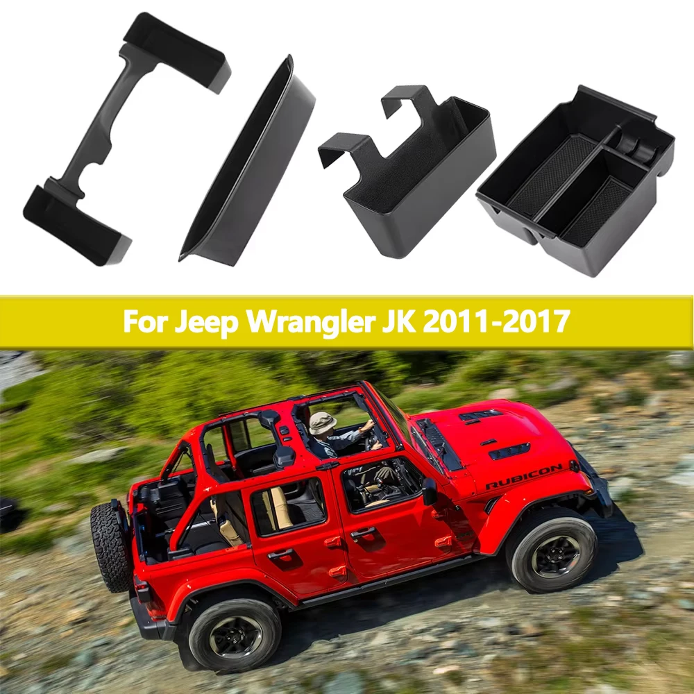 Stowing Tidying for Jeep Wrangler JK 2011-2017 Center Console Armrest Storage Box Gear Shift Organizer Tray Car Inner Accessory