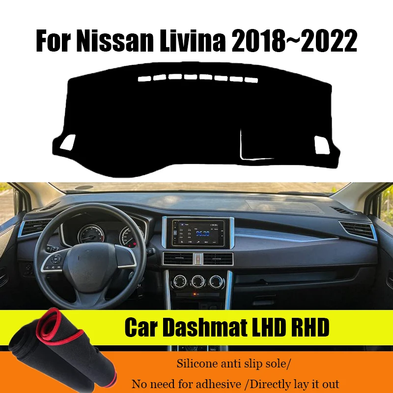 

Чехол на приборную панель автомобиля, коврик для приборной панели для Nissan Livina 2018 ~ 20222, нескользящий солнцезащитный козырек DashMat, автомобильный Стайлинг, замшевая кожа, защита от растрескивания