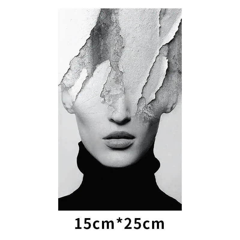 Color Ink Flowers Feather Girl Art Poster Printing DIY T-shirt Sweater Canvas Bag Decoration Iron On Heat Transfer Patch