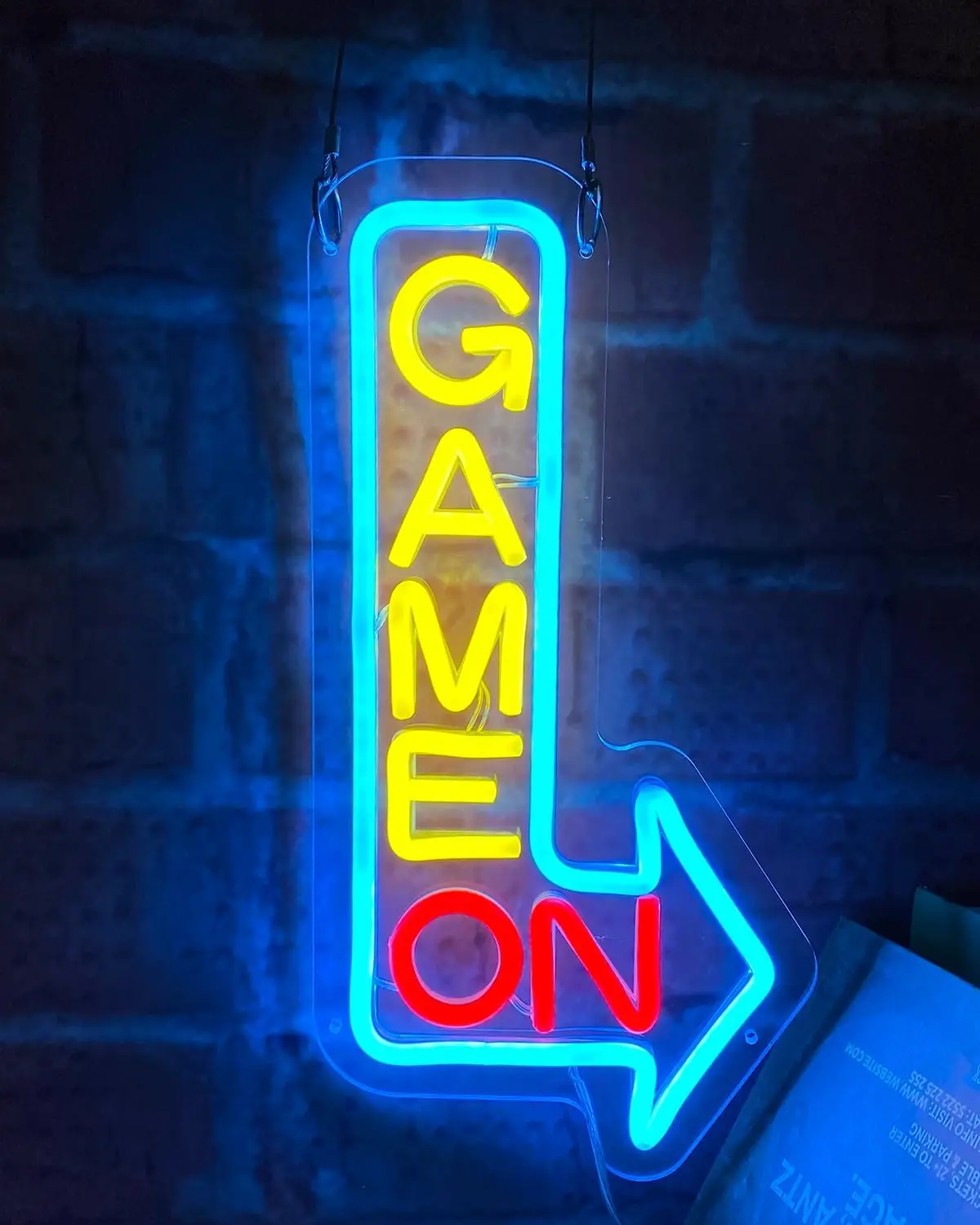 14*7 inch GAME ON Neon Sign for Wall Decor LED Neon Light Gamer Sign Arcade Game Room Bedroom Kid Boyfriend Gift Computer Player