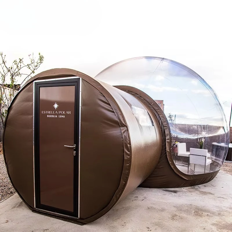 Transparent luxury PVC transparent advertising inflatable bubble outdoor tent with bathroom