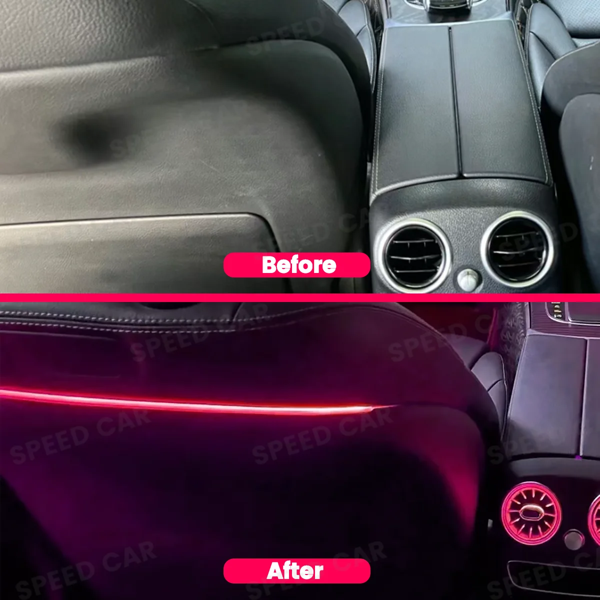 

LED 256 Colors Seat Back Lamp Backrest APP Control Atmosphere lights For For Mercedes Benz C-Class W205 W206 GLC X253 X254 W213