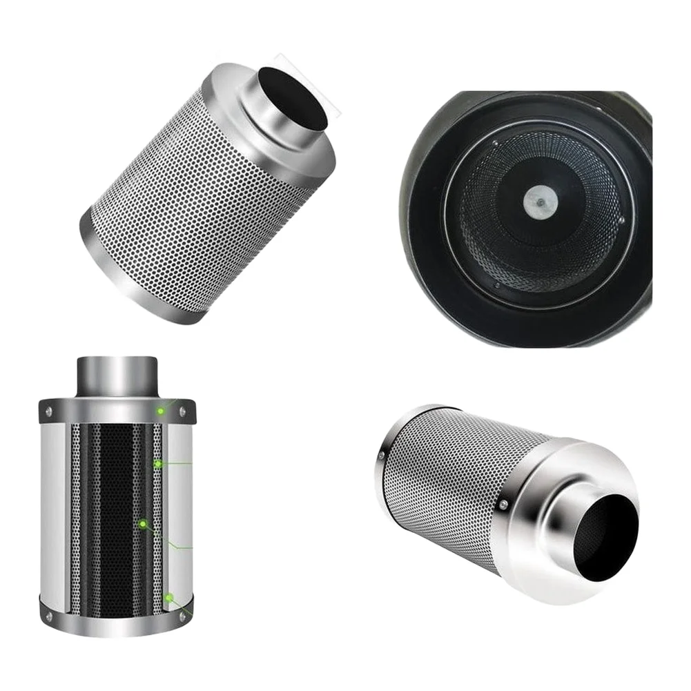 Activated Carbon Canister 4 Inch Carbon Filter For Indoor Gardening Setup High Adsorption Capacity 1050 Iodine Number