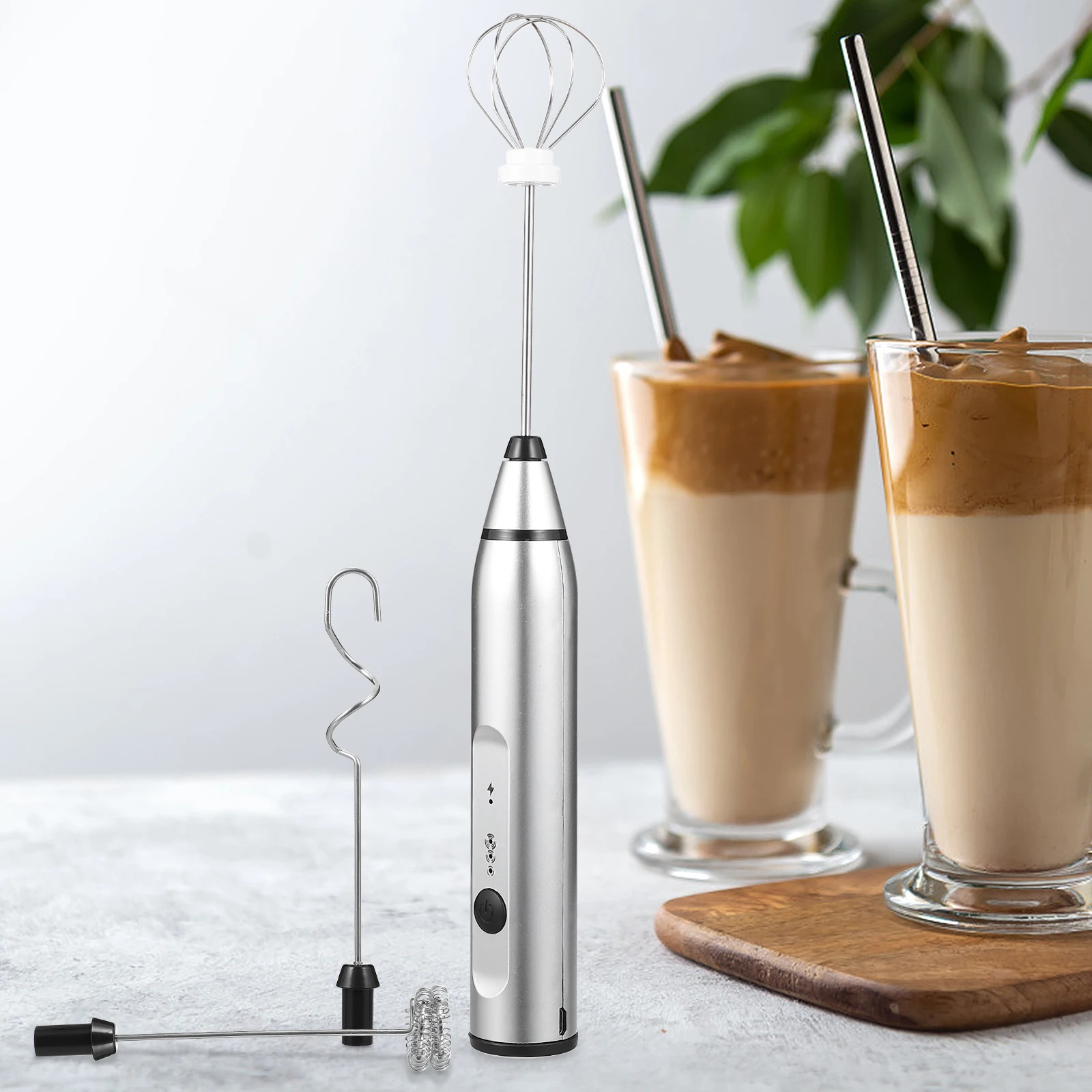 

Electric Mixer H held Whisk USB Portable Milk Frother Stainless Steel Kitchen Tool Egg Beater Coffee Foam Creator Baby Food