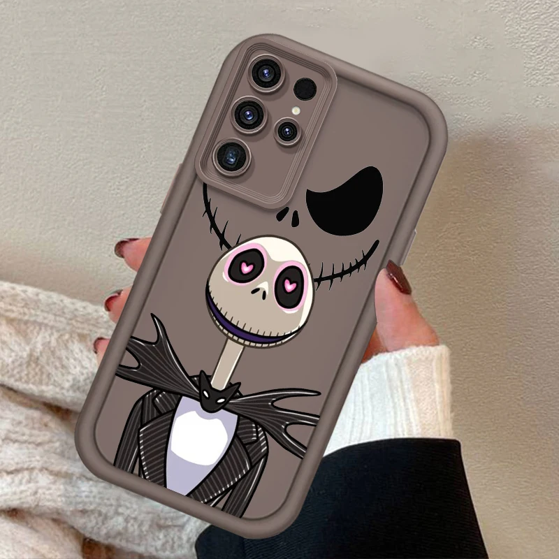 Art The Nightmare Before Christmas untuk Samsung Note 20 S24 S23 S22 S21 S20 Ultra Plus FE A25 A23 A22 A15 A31 5G Eye Ladder TPU