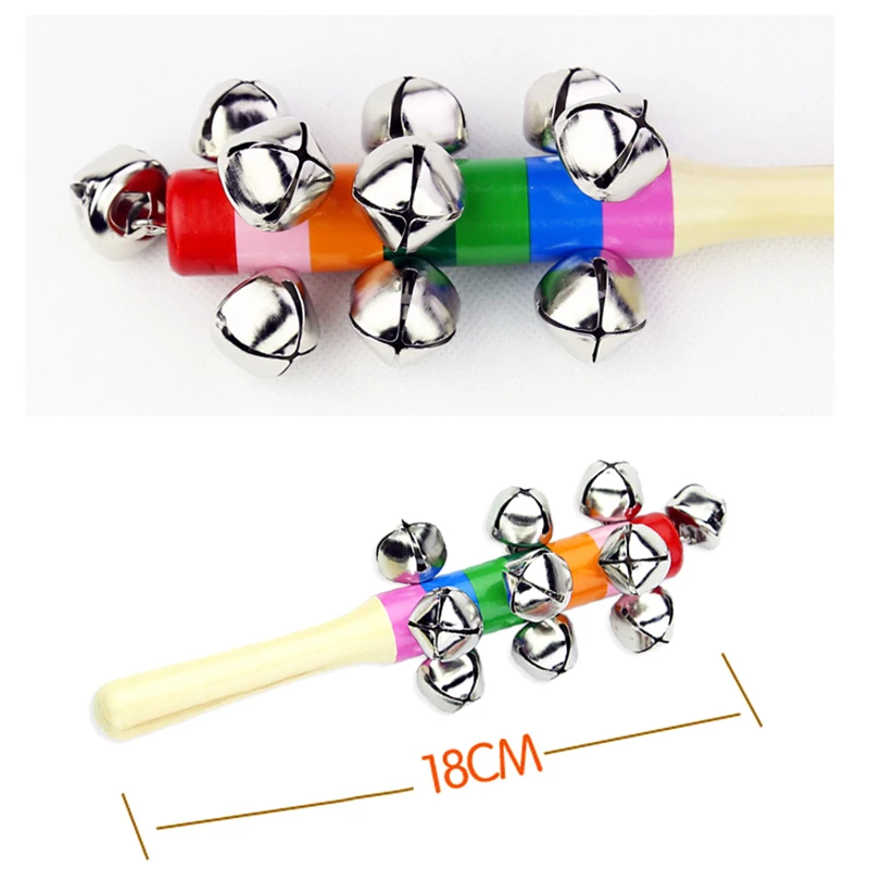 1PC arcobaleno anello a mano colorato bambino campana puzzle e giocattoli per l'educazione precoce