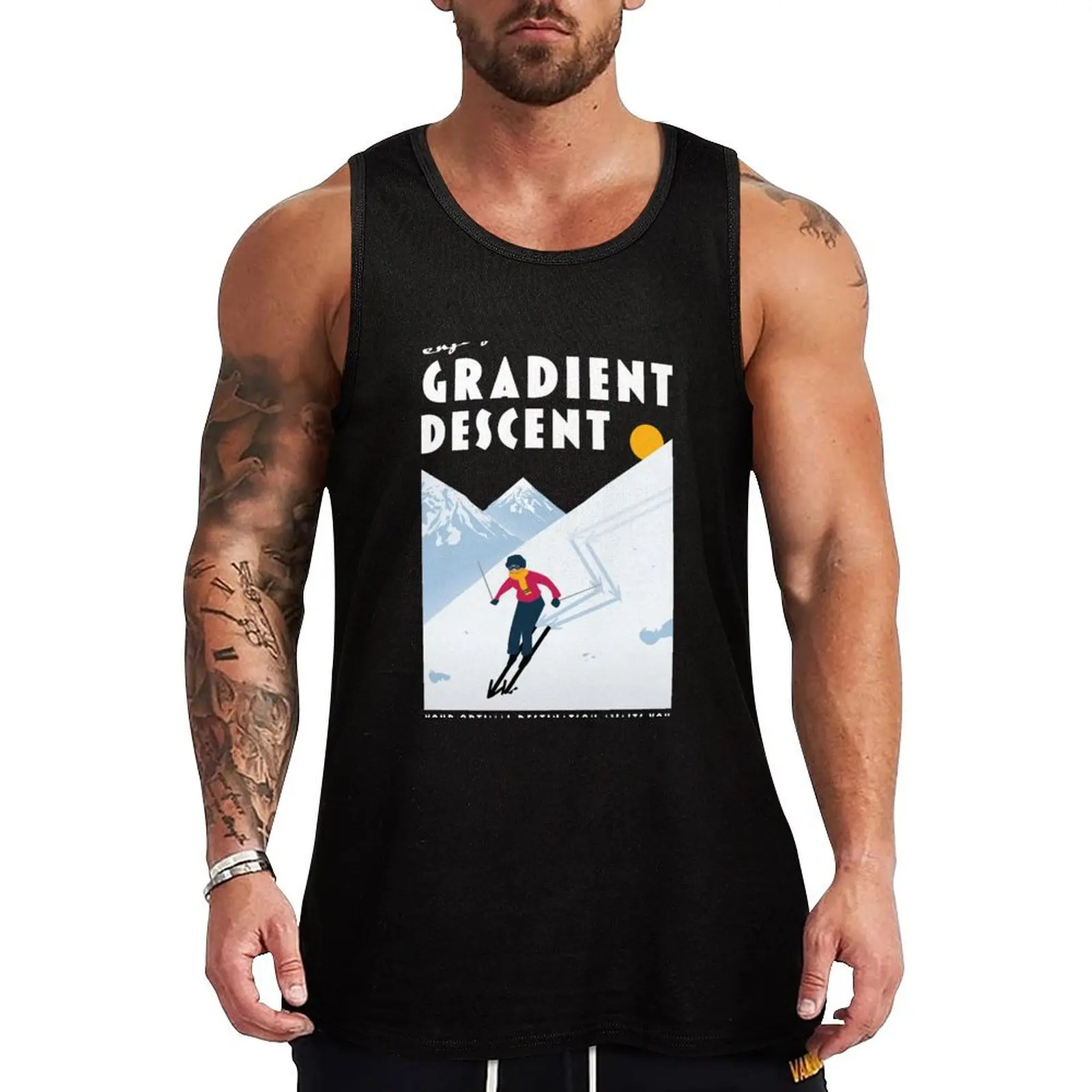 Enjoy gradient descent Tank Top men clothing Men's sleeveless gym shirts