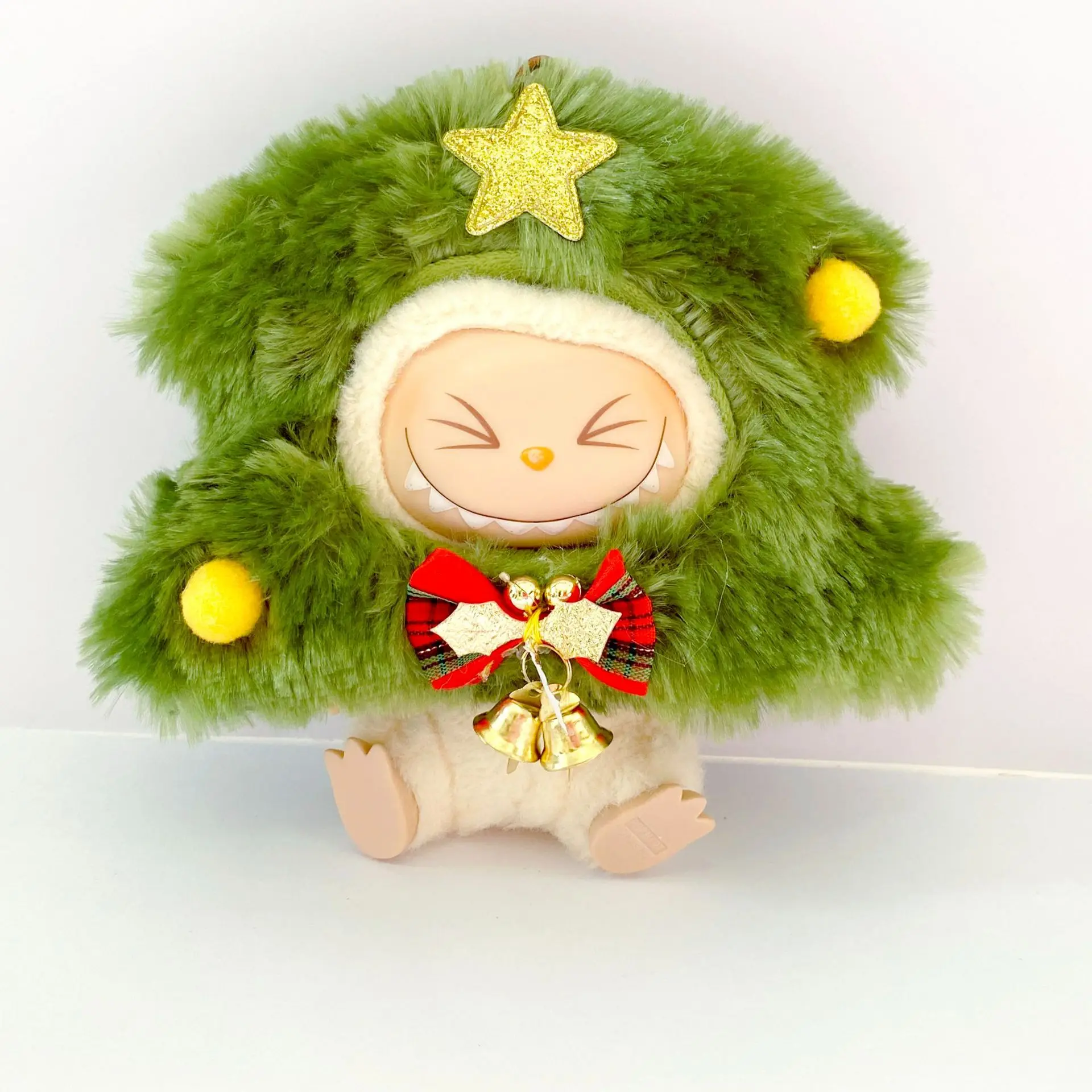 

17 см первый второе и третье поколение тканевый кулон Labubu Рождественский плащ Labubu Рождественская одежда Детская одежда