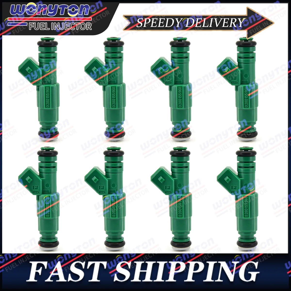 8PCS 0280155968 Fuel Injectors For GM Ford TBI LT1 LS1 LS6 V8 440cc EV1 Chevy