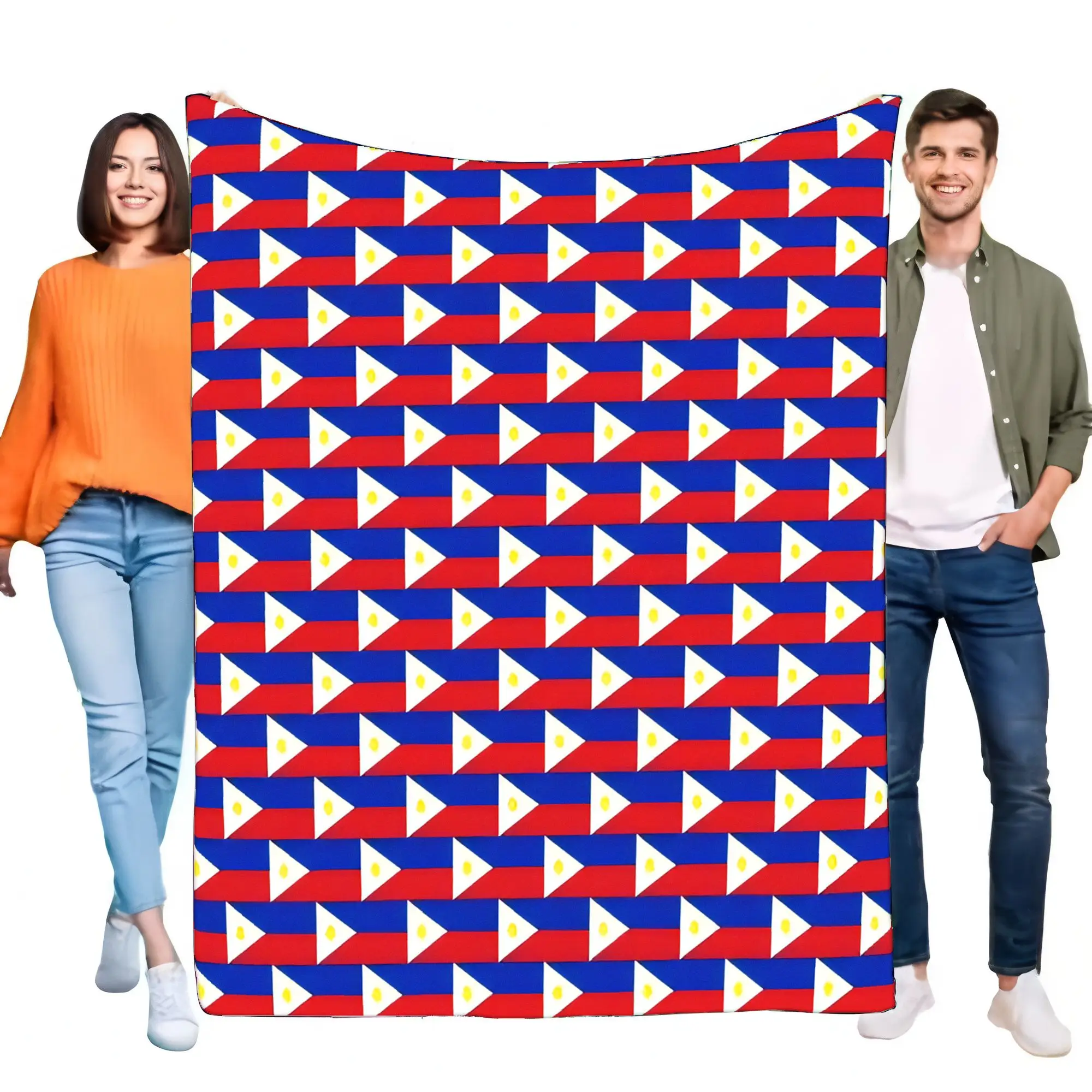 Philippines Flag Blanket, Ultra Soft & Cozy Warm Fleece Throw for Bed Sofa, Lightweight Travel Home Decor, Patriotic Filipino Gi