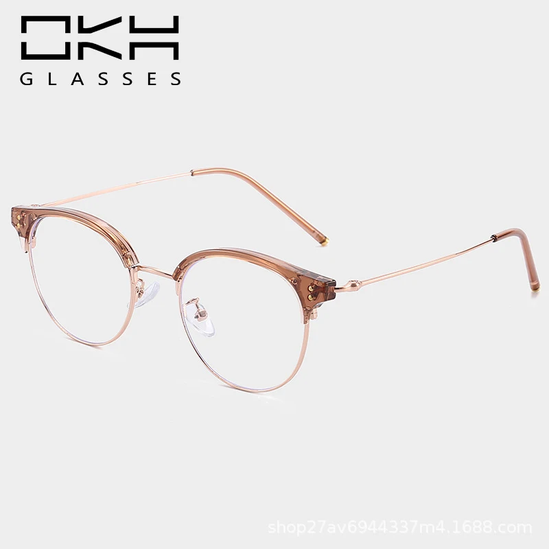 OKH Eyebrow Frame Custom Myopia Glasses Finished Women Men Reading Glasses Round Short-sight Eyewear Prescription Glasses G20