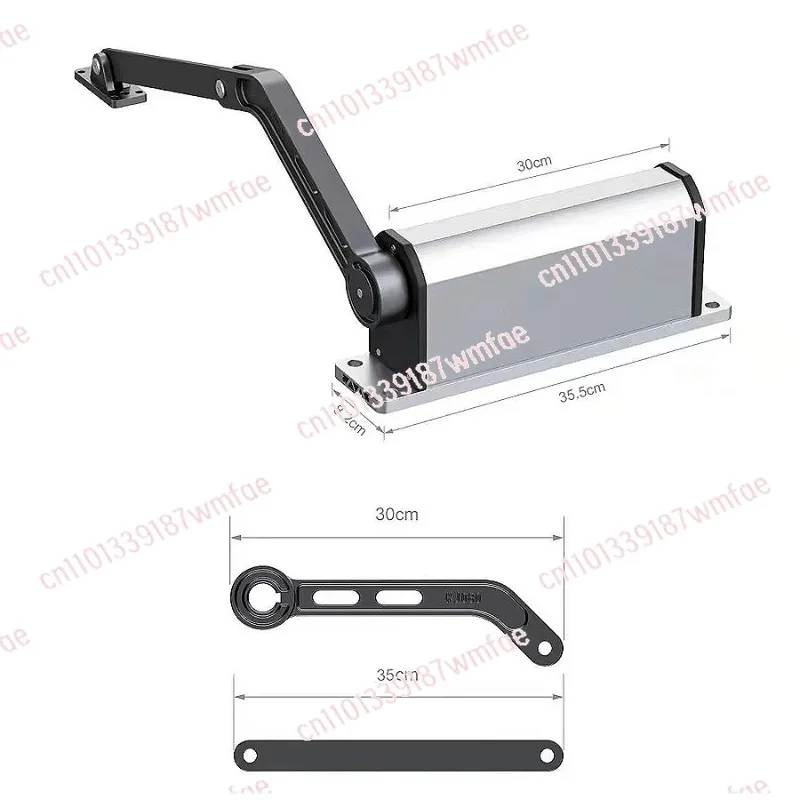 Electric Door Closer, Waterproof Motor for Iron/Fire/Security/Courtyard Side-Mounted Door Opener: Remote Control 90° Curved Arm