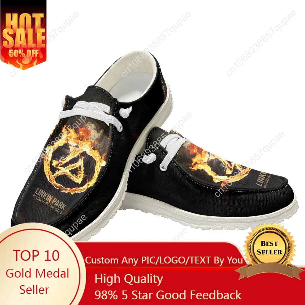 

Linkin Park Rock Band Casual Shoes Mens Womans Flat Shoe Breathable Outdoor Lightweight Footwear Couple Custom Made Shoe