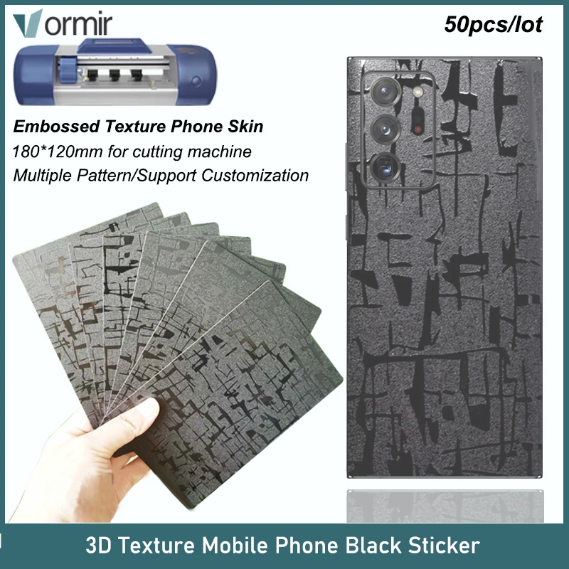 Vormir 50pcs 3D Embossed Stickers for iPhone 14 13 12 Skins Mobile Phone Back Glass Protective Films for Plotter Cutting Machine