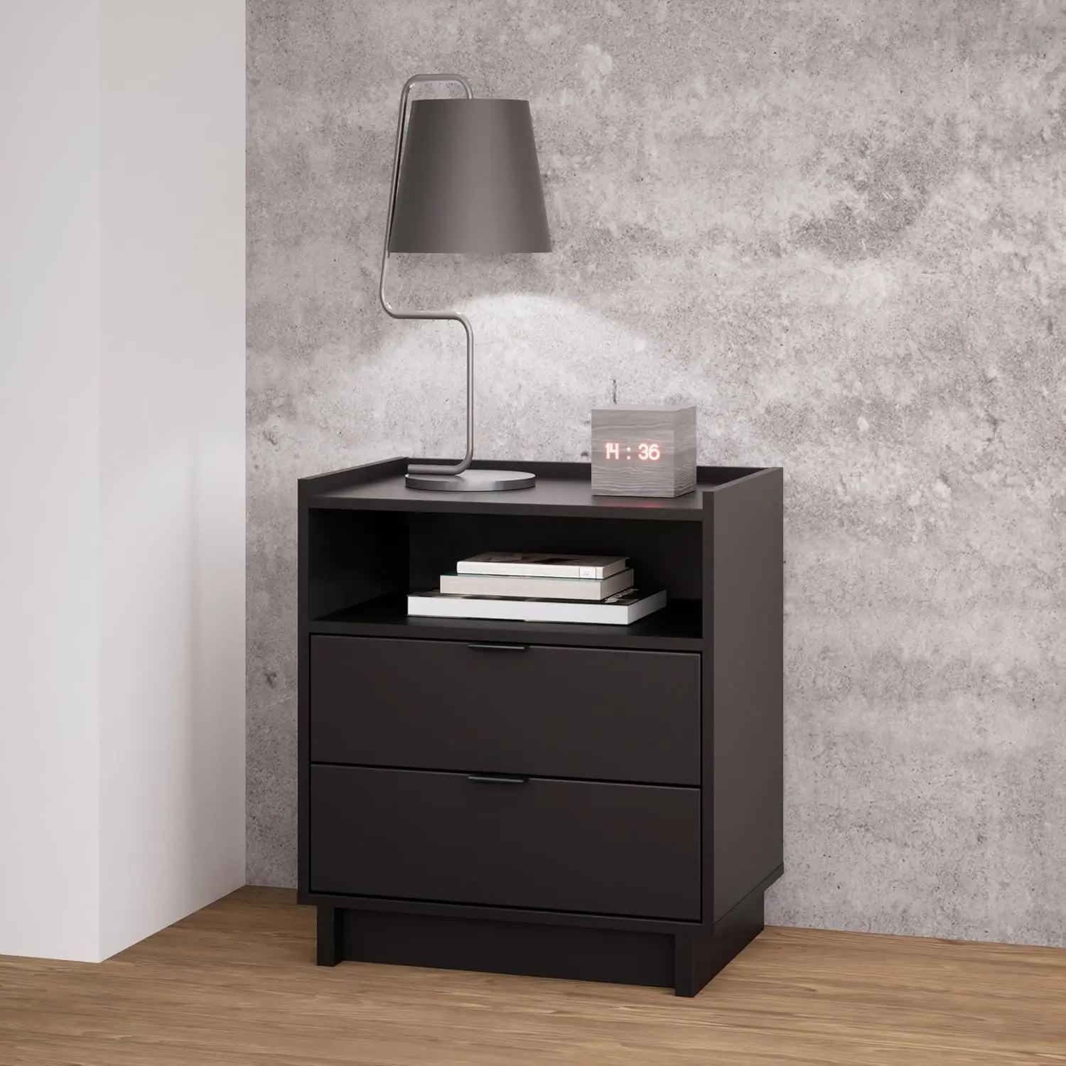 

Prepac 2 Drawer Nightstand, Simple Black