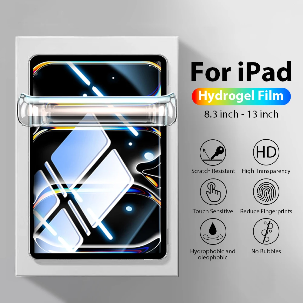 Hydrogel Film Screen Protector For Ipad Pro 13 11 12.9 Air 5 4 M2 M4 10 9 9th 10th Generation 10.9 7th 8th 10.2 2024 Accessories