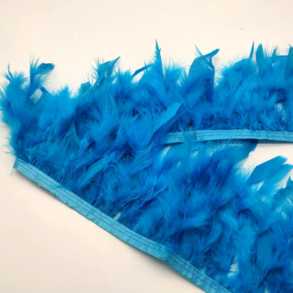 1Meters Natural Turkey Feathers Trim DIY Wedding Marabou Feather Ribbon Crafts Sewing Clothing Party Plume Handmade Home Decor