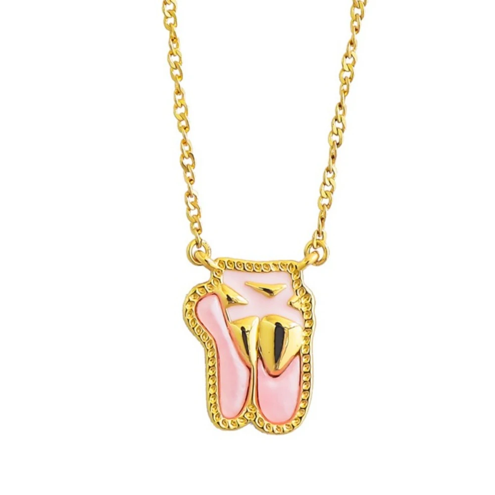 

YEEVAA Ballet Short Pendant Necklace in Blush Mother-of-Pearl,Fashion Jewelry, Unique Gifts