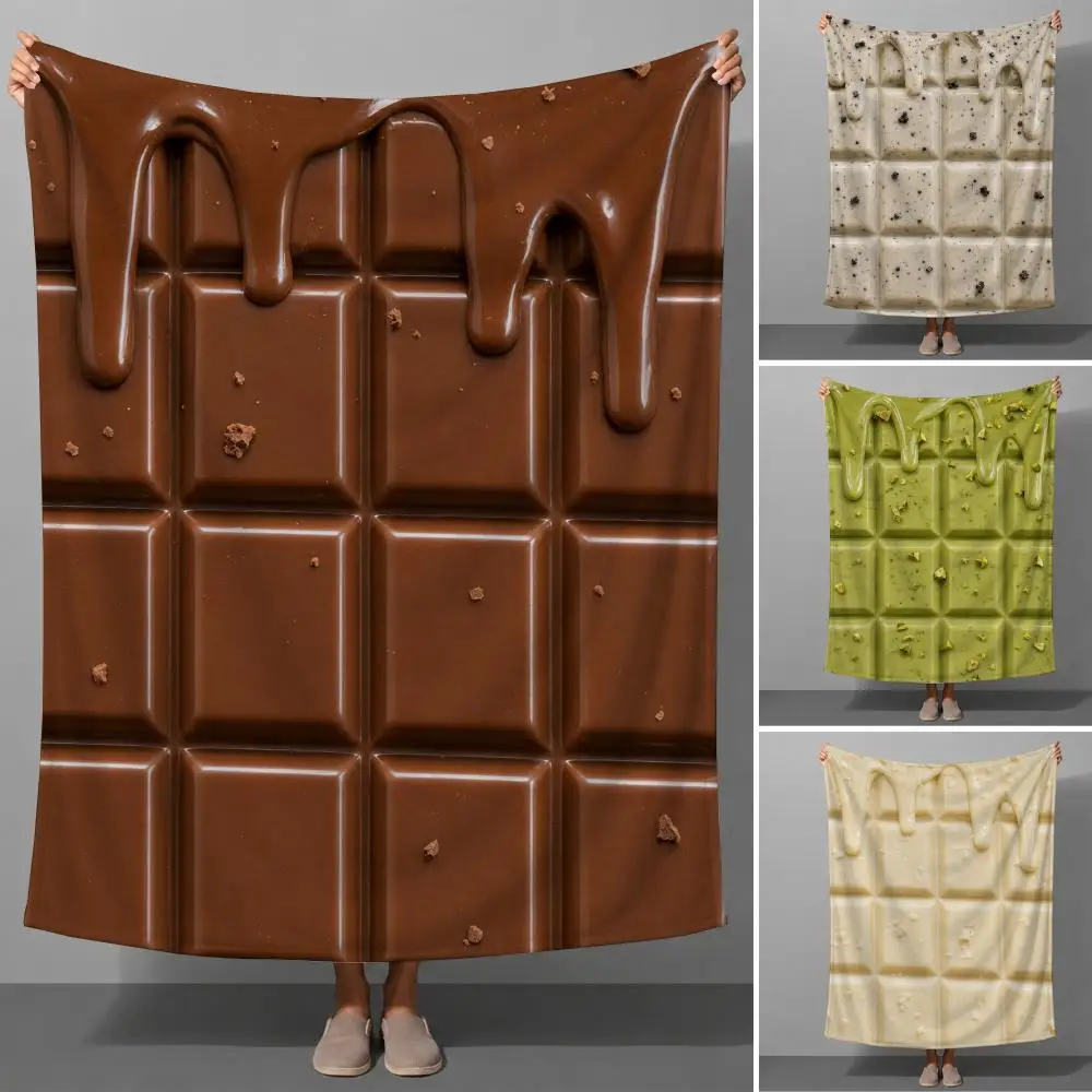 Gourmet Melting Chocolate Bar Dessert Photography Throw Soft Flannel Throw Blanket for Couch Bed Sofa Warm Cozy All Season