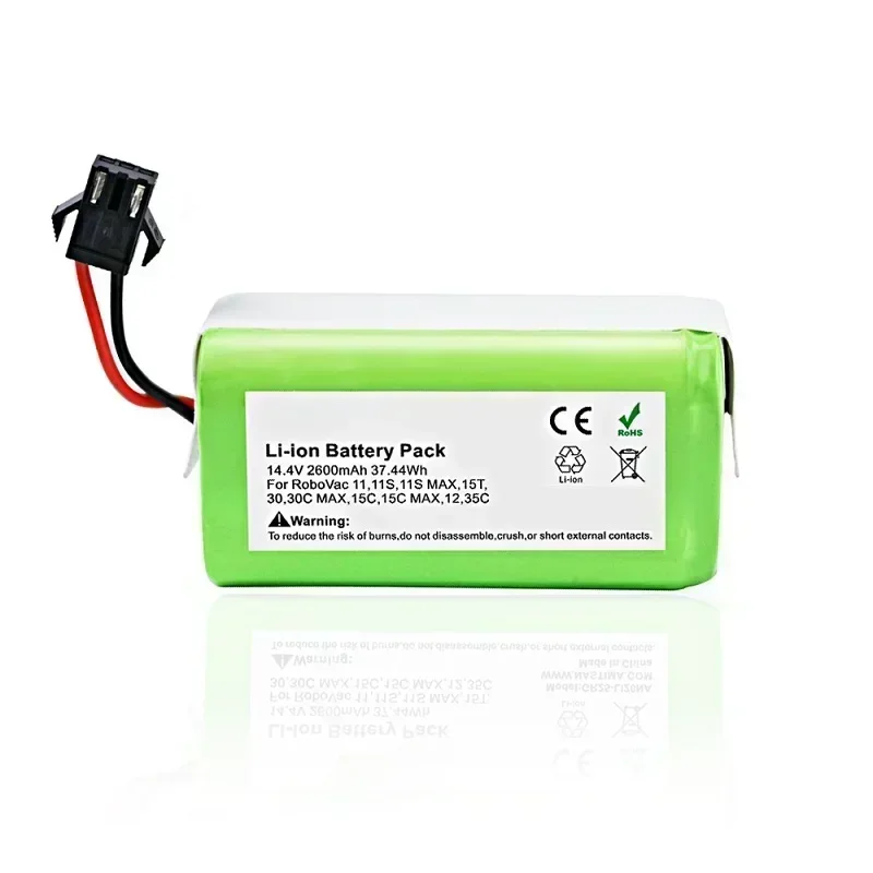 14.4V 2600mAh Li-ion Battery for Conga Excellence 990 1090 Ecovacs Deebot N79S N79 DN622 Eufy Robovac 11 11S 12 35C X500