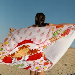 S-Strawberry-shortcakeS girl Towel Microfiber Beach Towel Absorbent Quick dry Soft Yoga Swimming Resort Mountain Climbing Towel