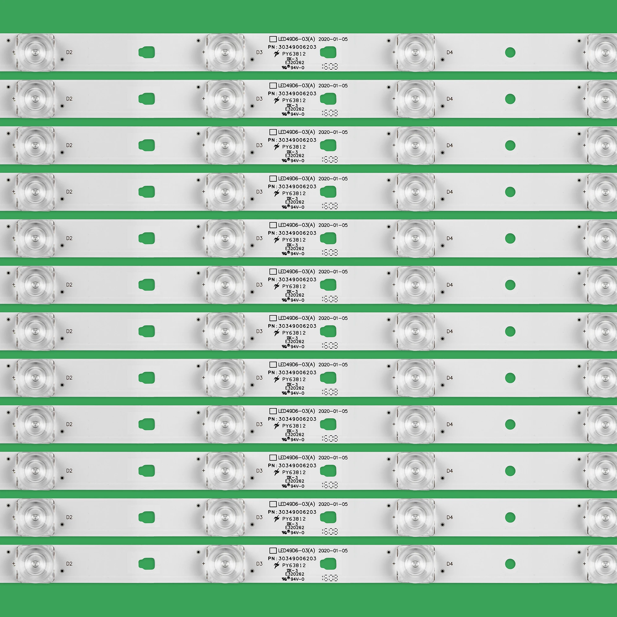 แถบไฟแบ็คไลต์ LED (12) LED49D6-03 FD4951A-LU G49Y F49N 49U1 (A) LE48D19S LS49AL72 LED50D6-ZC14AG-03 30349006203 49UK30G 49UX10S