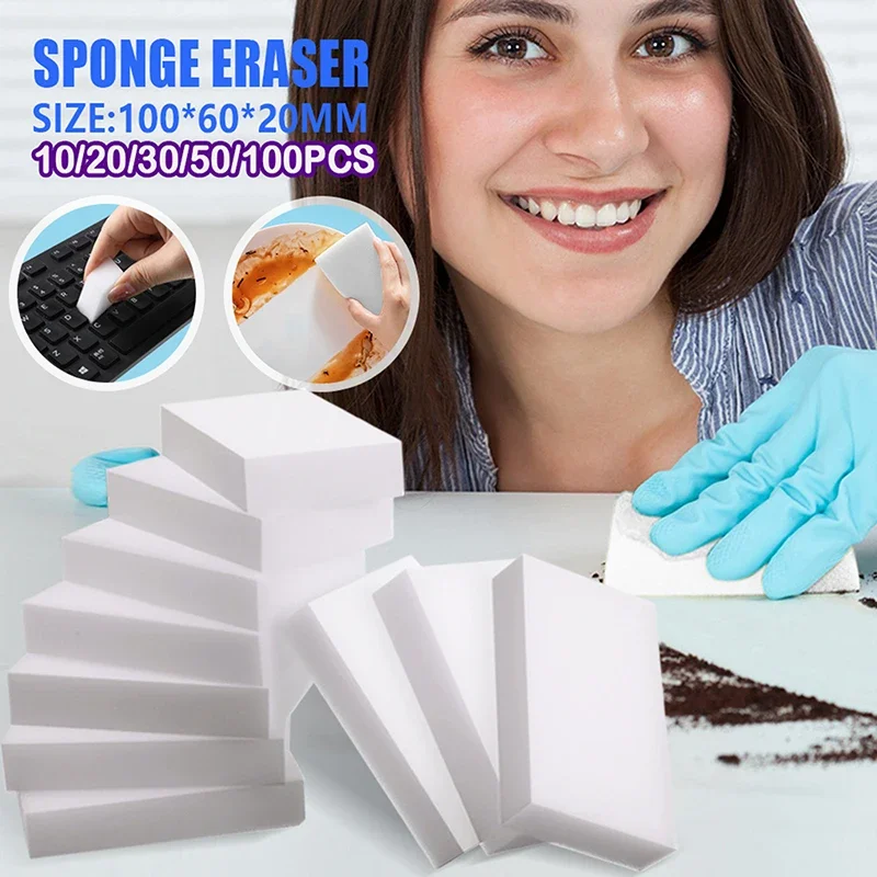 10/20/30/50/100pcs Melamine Sponge Magic Eraser Melamine Sponge Cleaner High Density Eraser for Kitchen Bathroom Cleaning Tool