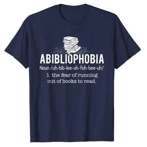 

Abibliophobia - Funny Reading Bookworm Reader Gift T-Shirt Librarian Book Lover Graphic Tee Top Abibliophobia-Definition Clothes