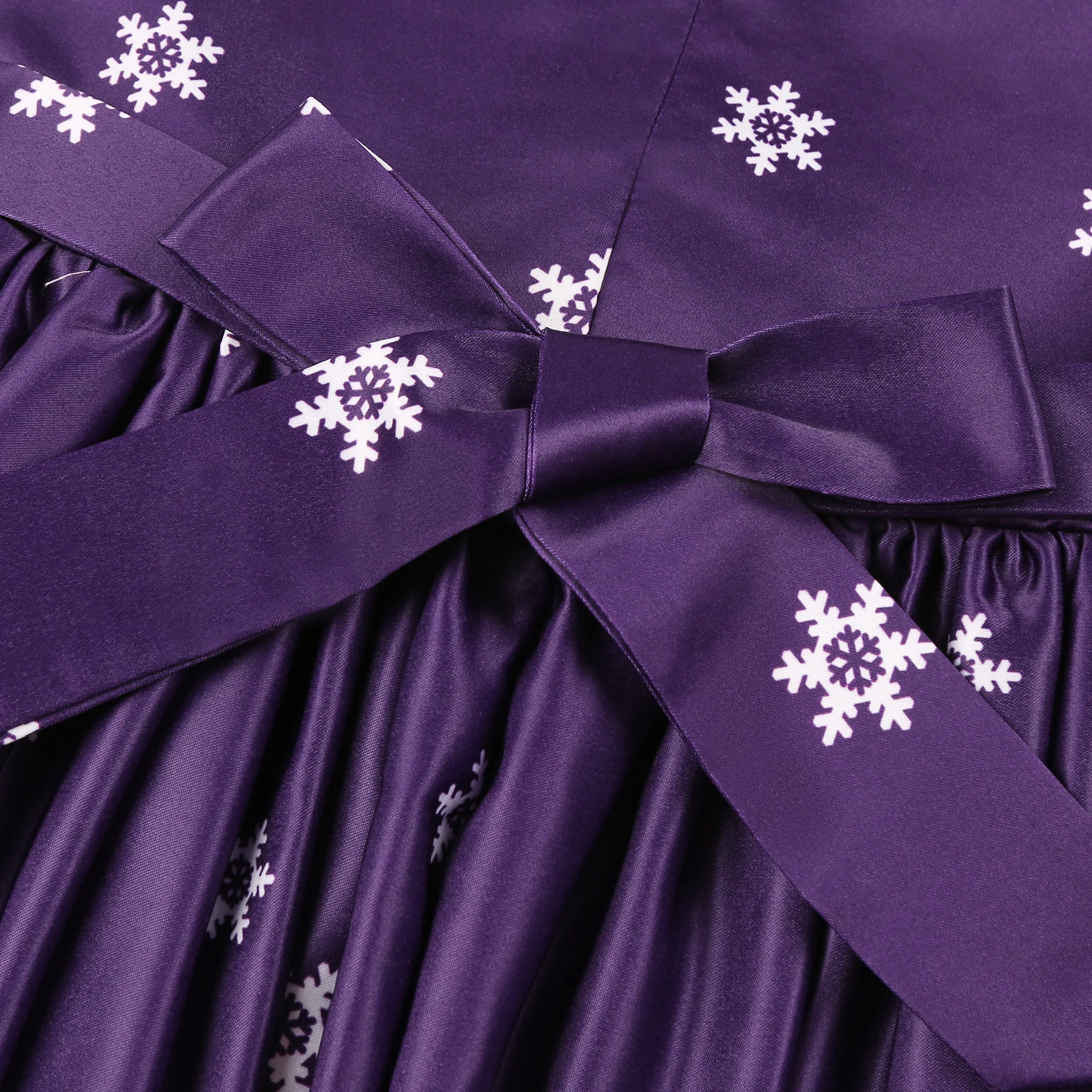 2026 Neues Mädchenkleid Weihnachtsmann Schneekleid Cartoon-Print Prinzessinnenkleid Weihnachtskostüm Ins – Detail 4