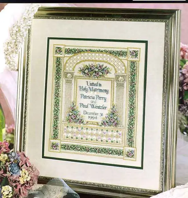 Embroidery Cross Stitch Kits, DIY Needlework, Cotton Canvas, Wedding Vows, High-Quality Craft, 35-40