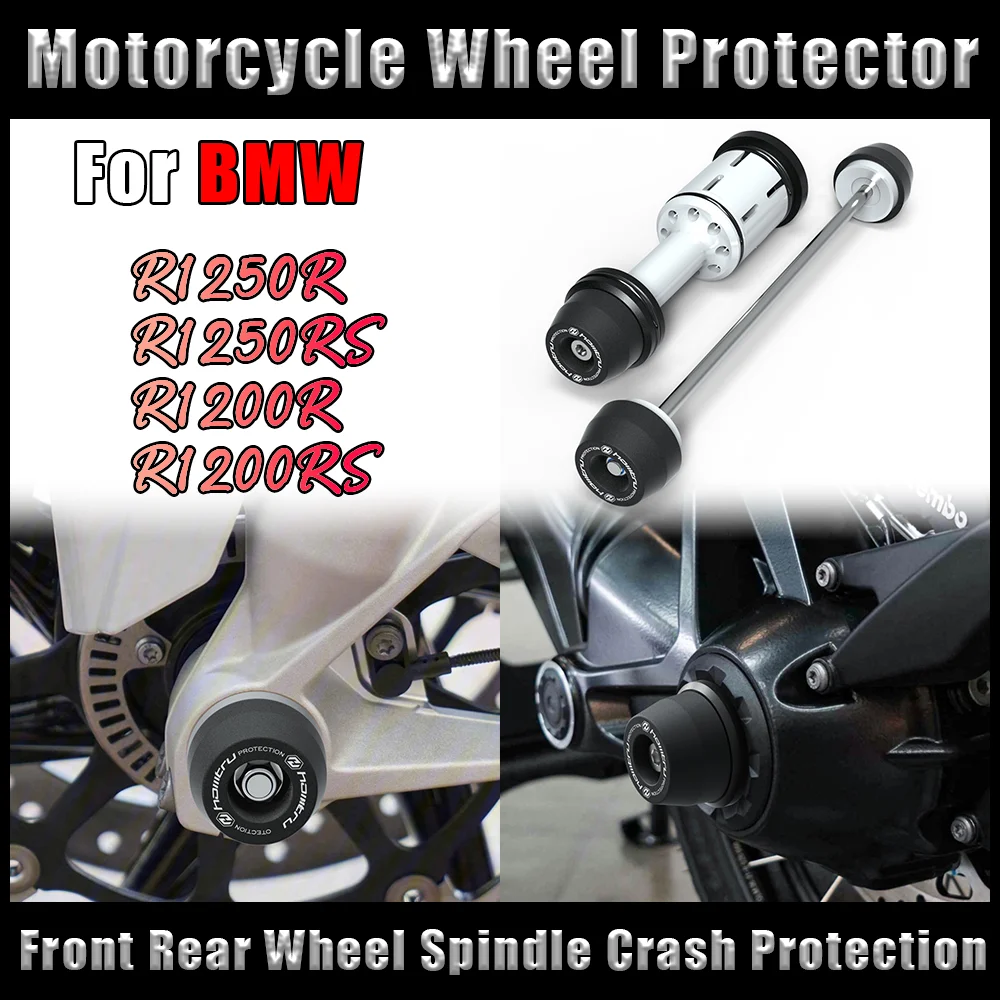 

Motorcycle Wheel Protector For BMW R1200R R1200RS Front Rear Axle Fork Crash Slider Front Rear wheel Spindle Crash Protection