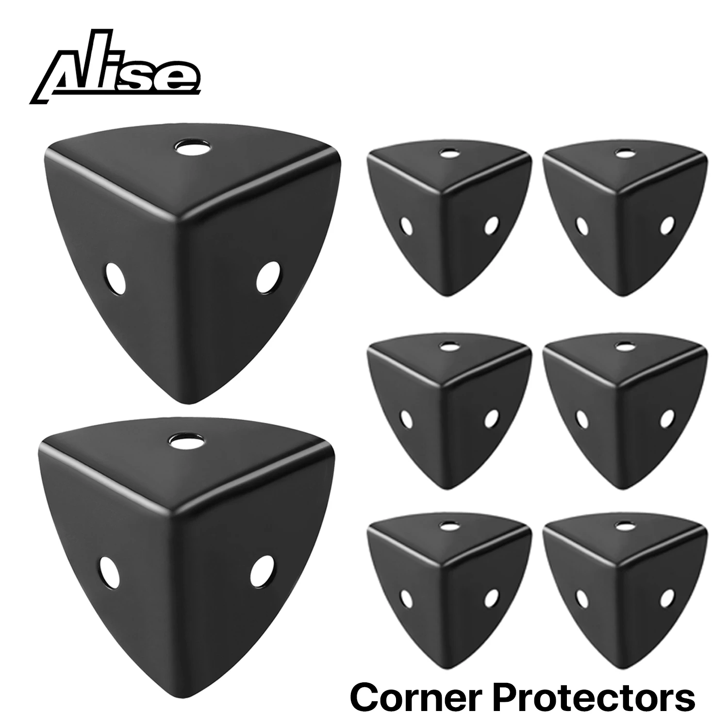 4/8pcs Metal Box Corner Protectors Wooden Box Coner Protector Furniture Hardware Protector Decorative Corner 25/39mm+Nails