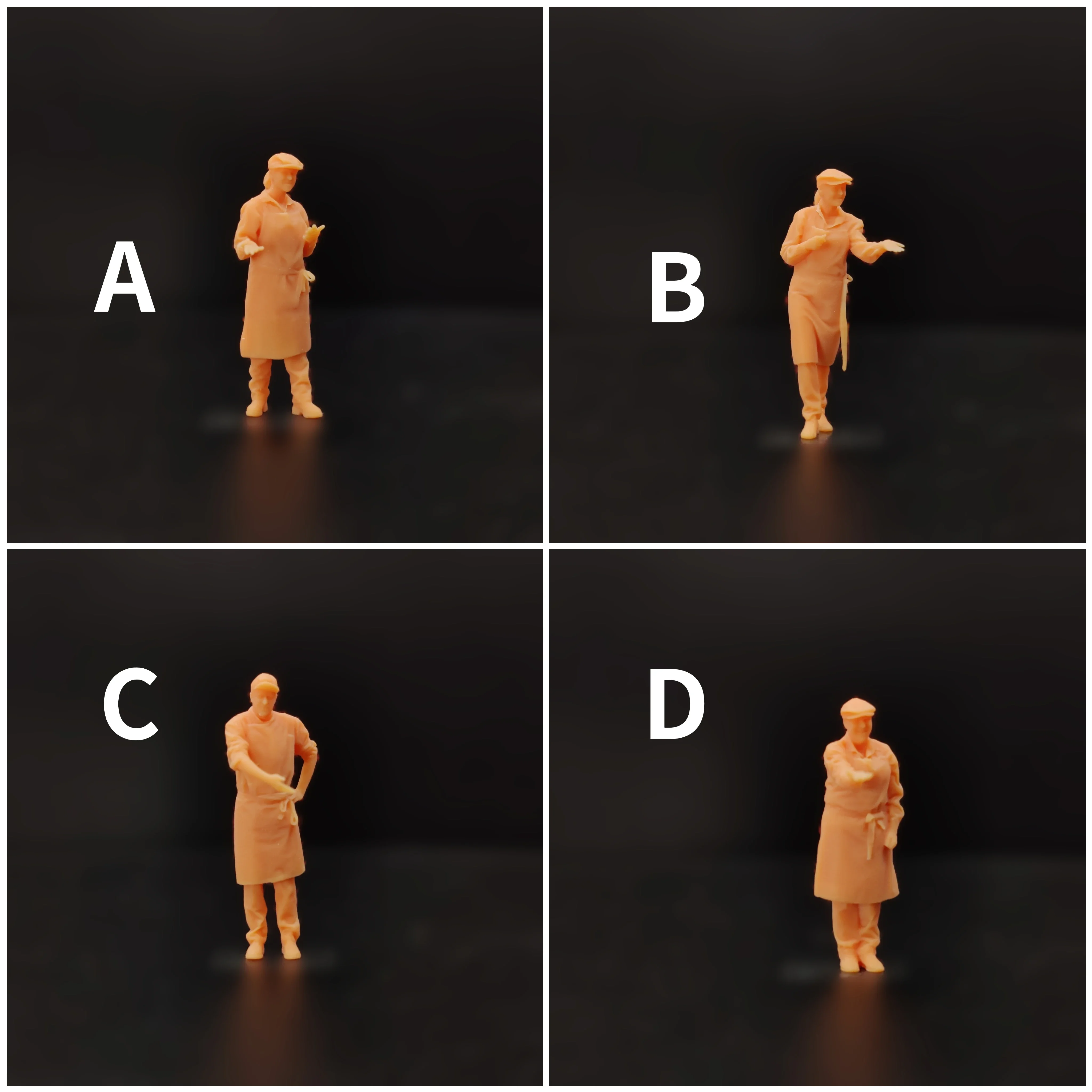 1/64 1/43 Scale Model Resin Chef Waiter Please Taste This Way Uncolored Miniature Diorama Hand-painted