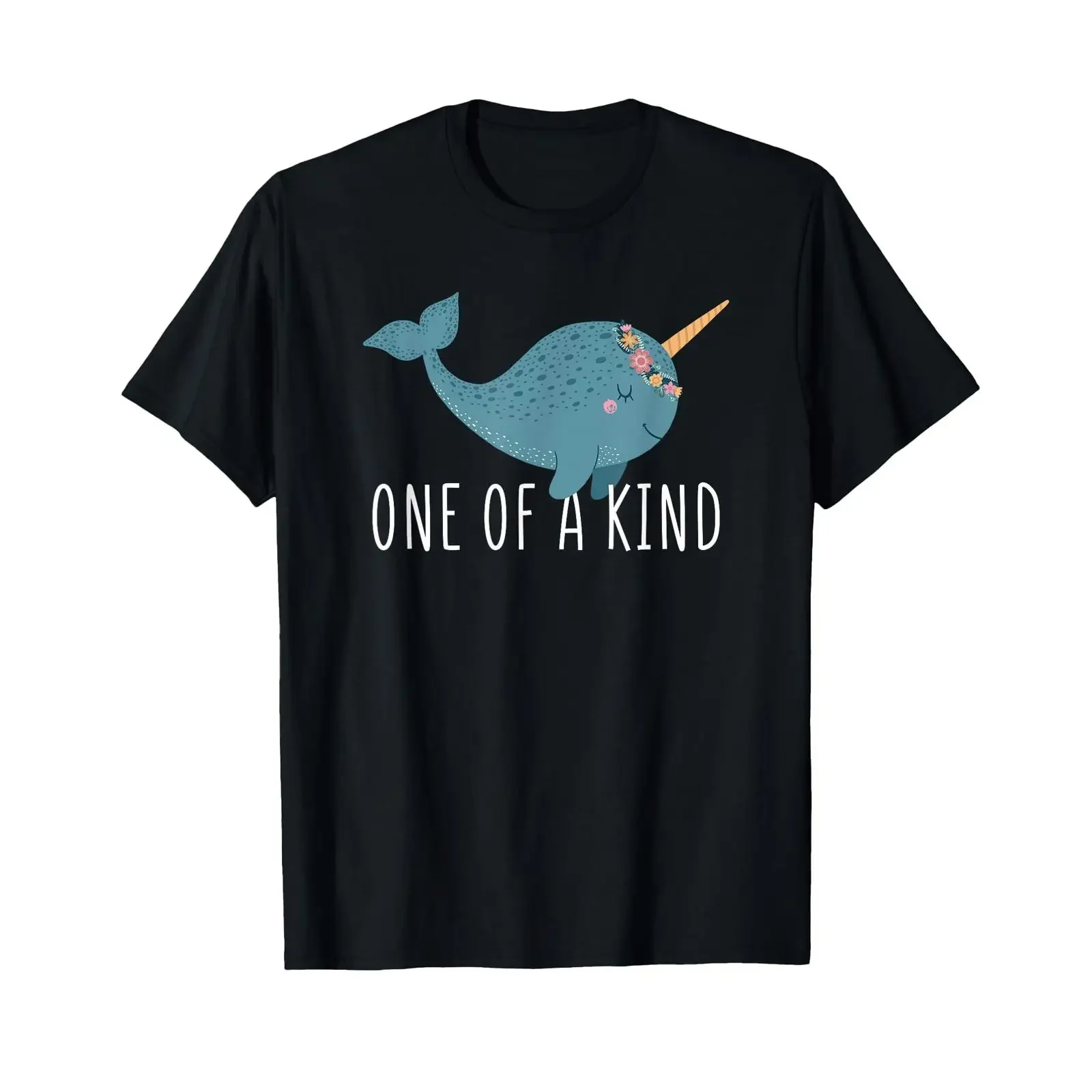 Cute Narwhal T Shirt For Women or Girls One Of A Kind vintage Washed Stretched Comfortable Casual Unisex Breathable graphic