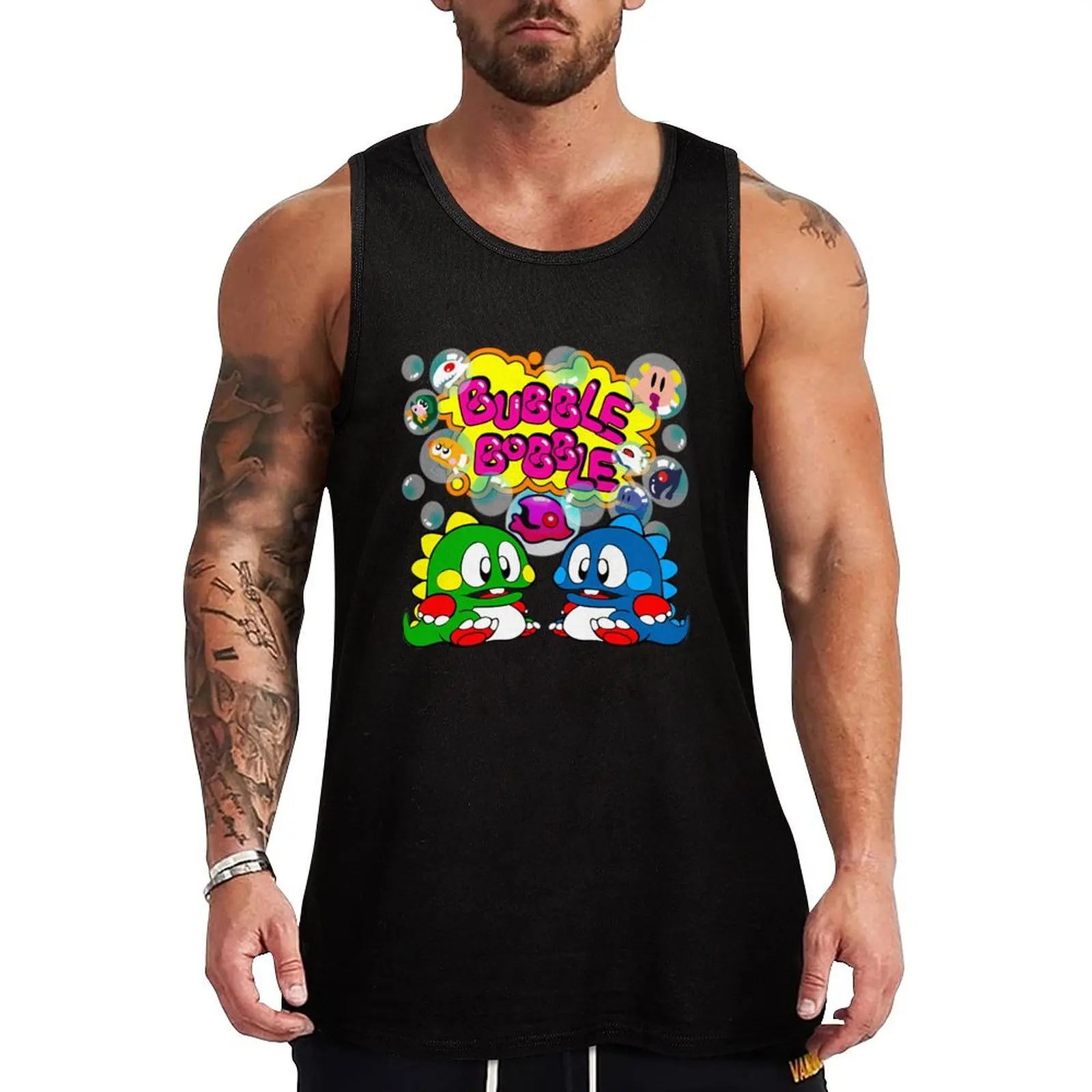 

Bubble Bobble Tank Top Working vest Men gym sportswear Man sleeveless shirt bodybuilding for men
