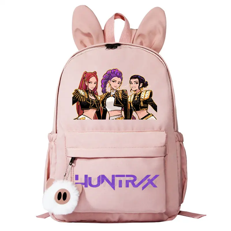 

New Rabbit Ears Backpack KPop Demon Hunters HUNTR/X Rumi Mira Zoey Print Student School Bags Boys Girl Cute Cartoon Backpacks