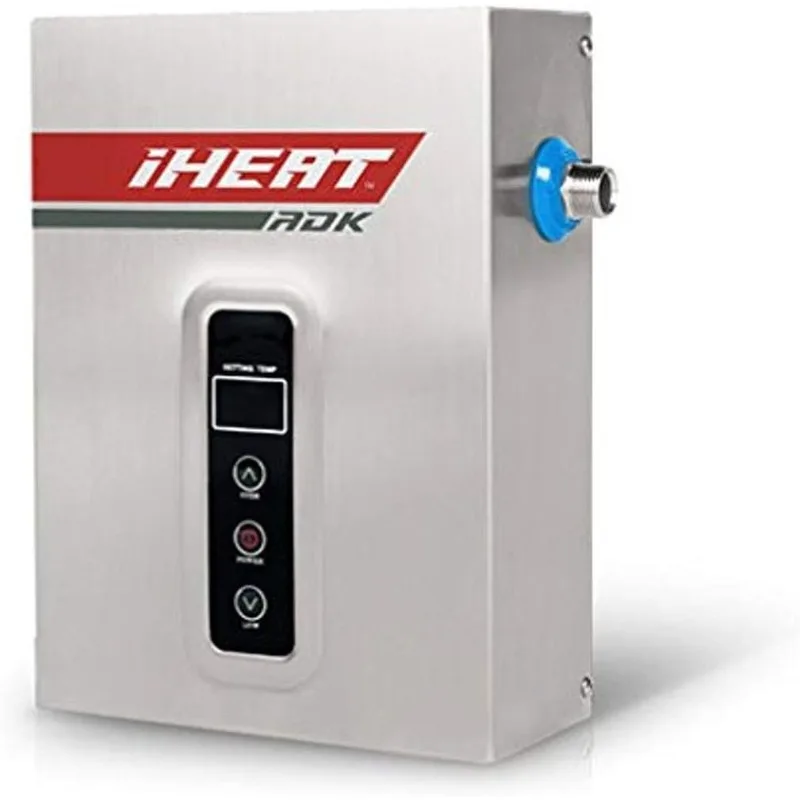 iHeat Tankless S-16 240V 66A 16KW Stainless Steel Enclosure 7.2" by 11" by 3" 1/2"CPT 36' AWG#8 Electric Water Heater, 7.5 lb