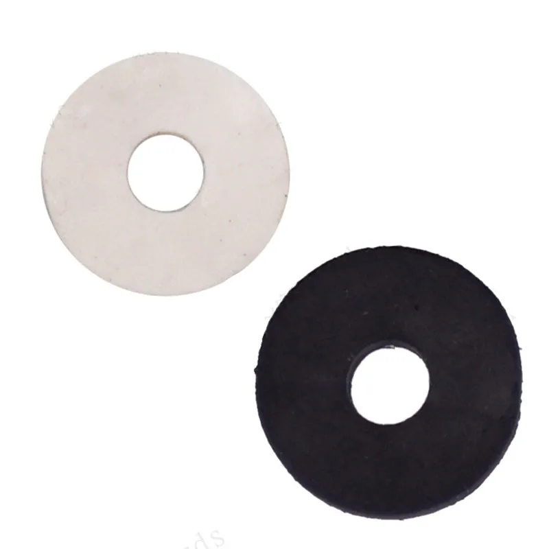 50 Pcs Black White Rubber Guitar Strap Lock Strap Lock Strap Button Mount Antiskid Cushions Washer Gasket Outer