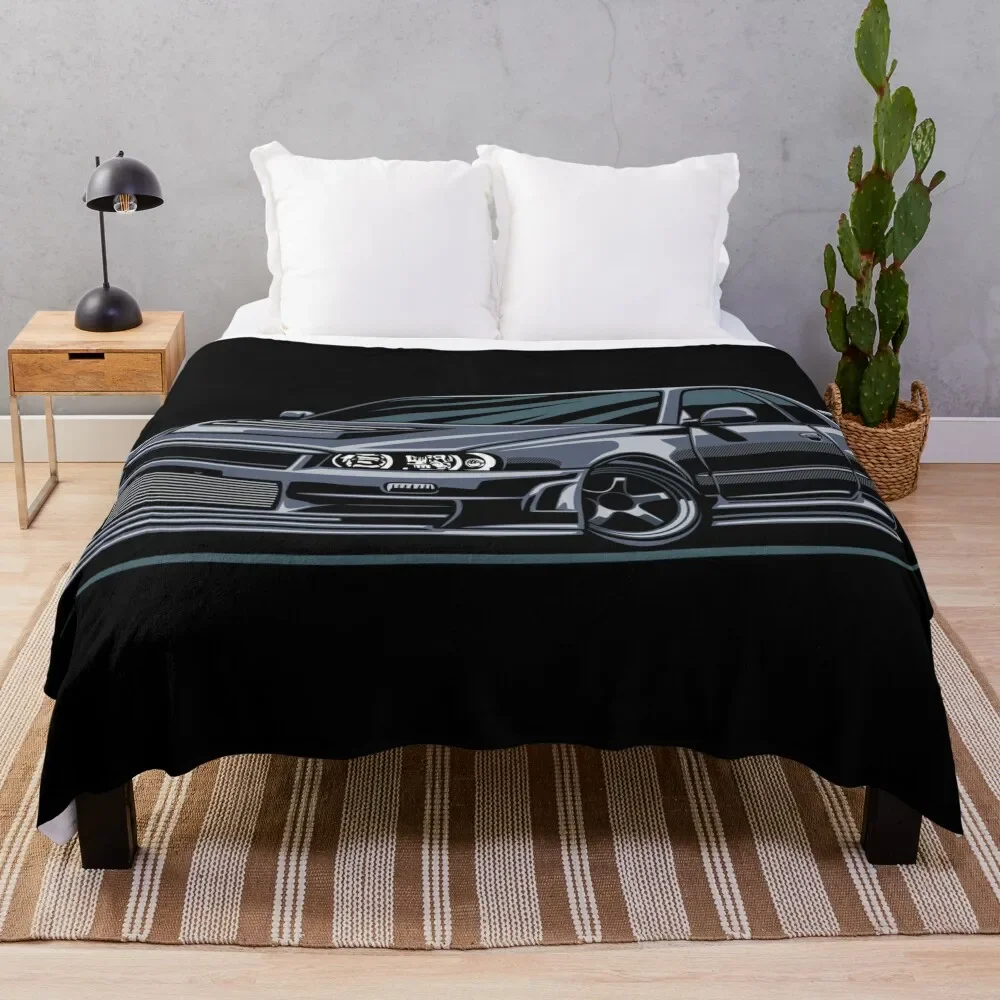 

Nissan SKYLINE R34 Japanese Hero Throw Blanket Blankets For Sofas Furry Furrys warm for winter Blankets