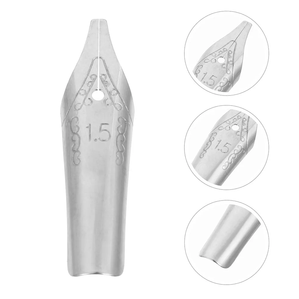 60Pcs Fountain Pen Tips Stainless Steel Calligraphy Nibs Wear Resistant Smooth Flowing Writing Nibs for Lettering Practice Art