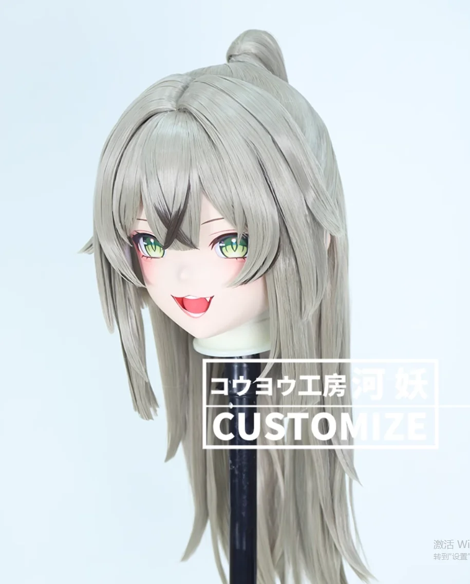 C-413 Customize Full Head Resin Cartoon Cosplay Japanese Character Anime Role Play Crossdress Kigurumi Mask With Back Shell