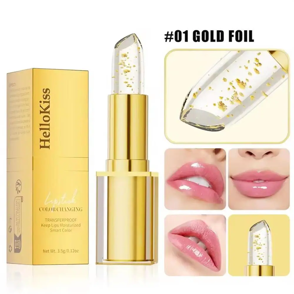 Jelly Jelly Gradient Lipstick Non-stick Cup PH Color Changing Lip Balm Long Lasting Hydrating Moisturizing Gold Foil Lipstick Makeup - Aliexpress Deal